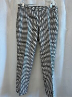 Talbots Chatham Women's Black&White Cropped Patterned Ankle Pants, size 10, NWOT